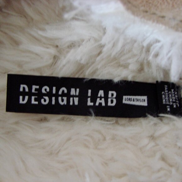 Faux Fur Vest Sherpa Tan Cream Open Front Design Lab Lord & Taylor Size XS - Picture 4 of 12